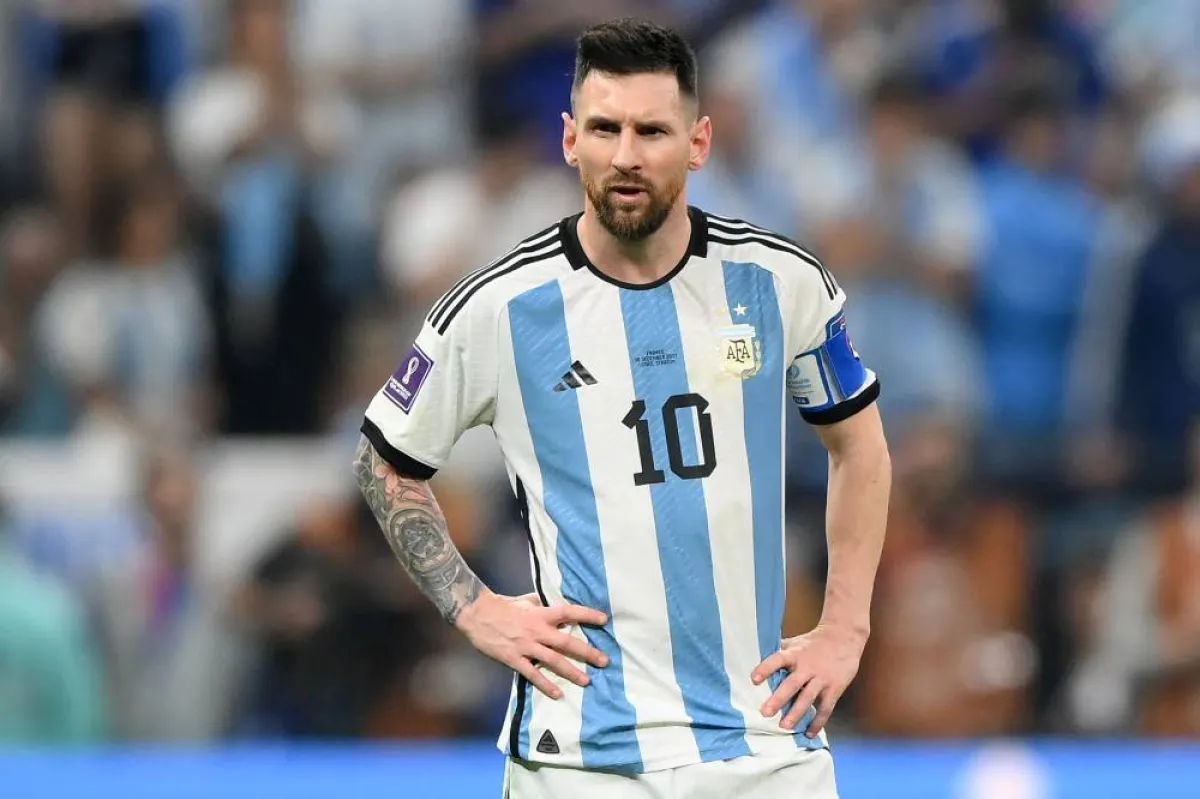 Argentina's forward #10 Lionel Messi looks on during the Qatar 2022 World Cup football final match between Argentina and France at Lusail Stadium in Lusail, north of Doha on December 18, 2022. FRANCK FIFE / AFP