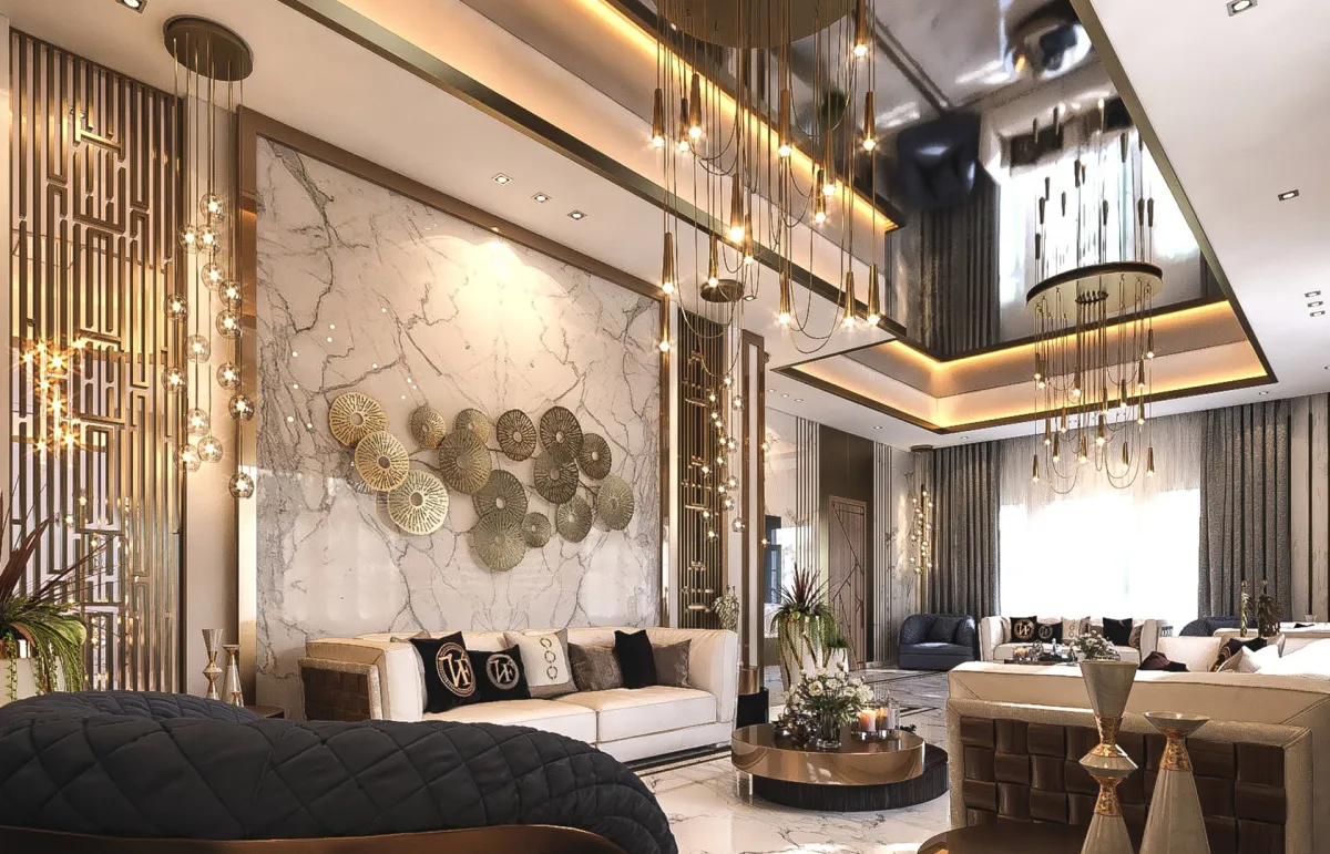 ديكورات الصالة بلمسات فاخرة