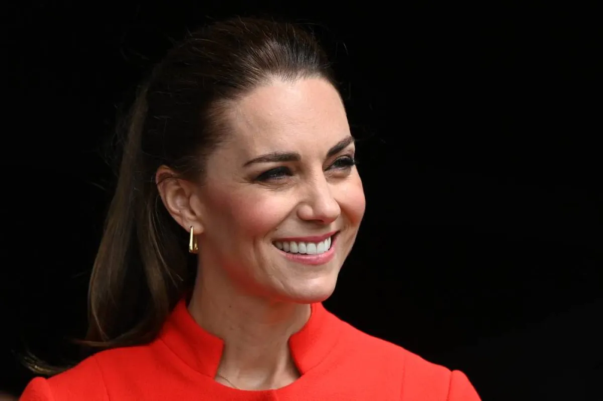 Britain's Catherine, Duchess of Cambridge, laughs during a visit to Cardiff Castle in Wales on June 4, 2022. Ashley CROWDEN / AFP / POOL