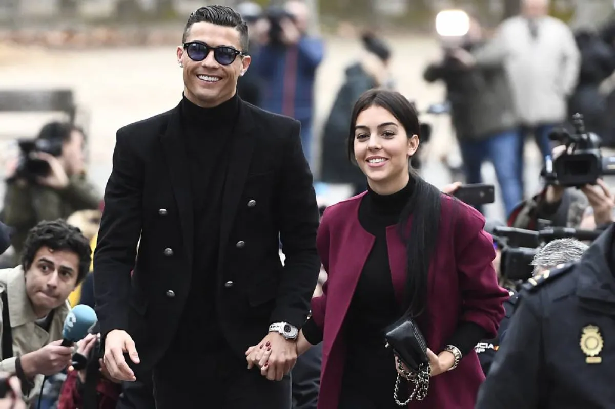Cristiano Ronaldo and his Spanish girlfriend Georgina Rodriguez, Madrid on January 22, 2019. PIERRE-PHILIPPE MARCOU / AFP
