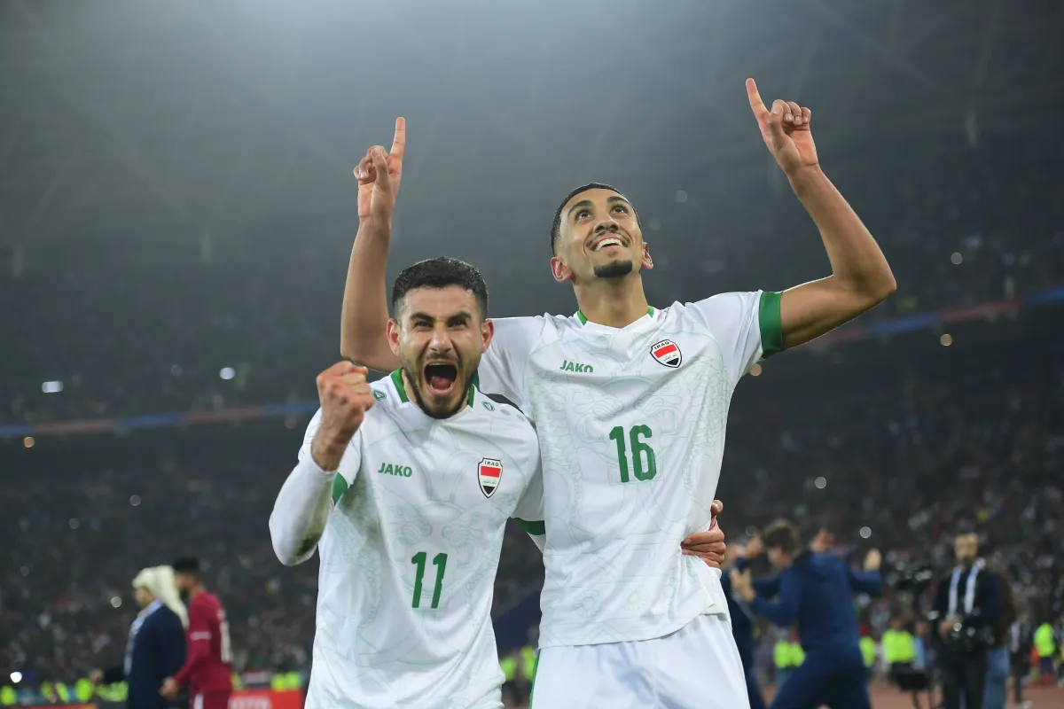 العراق يحتفل بتأهله لنهائي خليجي 25 - الصورة من حساب خليجي 25 على تويتر