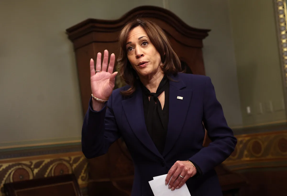 U.S. Vice President Kamala Harris at the Eisenhower Executive Office Building on January 09, 2023 in Washington, DC. Kevin Dietsch / GETTY IMAGES NORTH AMERICA / Getty Images via AFP