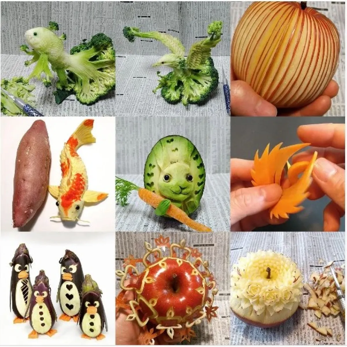 نحت الخضراوات والفواكه