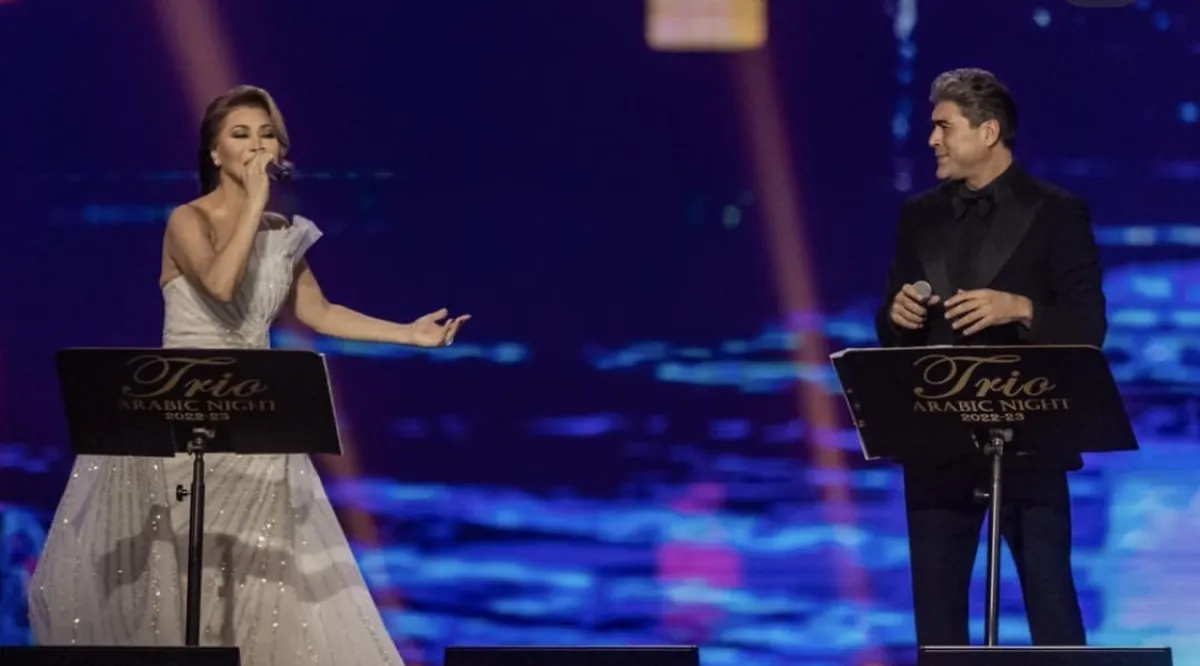 دويتو نوال الزغبي ووائل كفوري - الصورة من حساب موسم الرياض على الانستجرام