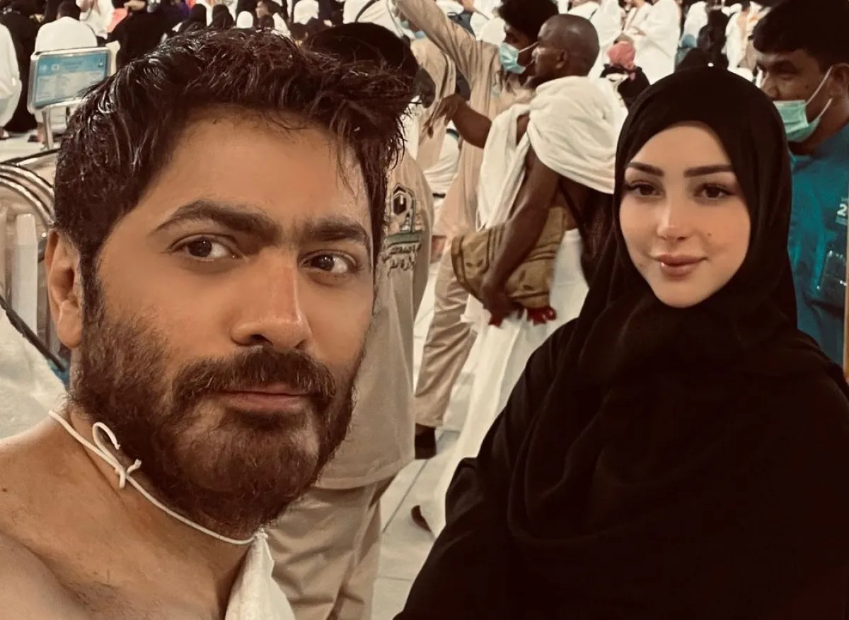 بسمة بوسيل وتامر حسني يؤديان مناسك العمرة  -صورة من صفحتها على انستغرام