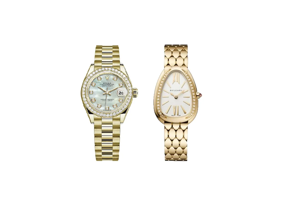 موديلات ساعات يد نسائية بالذهب الأصفر لشتاء 2023