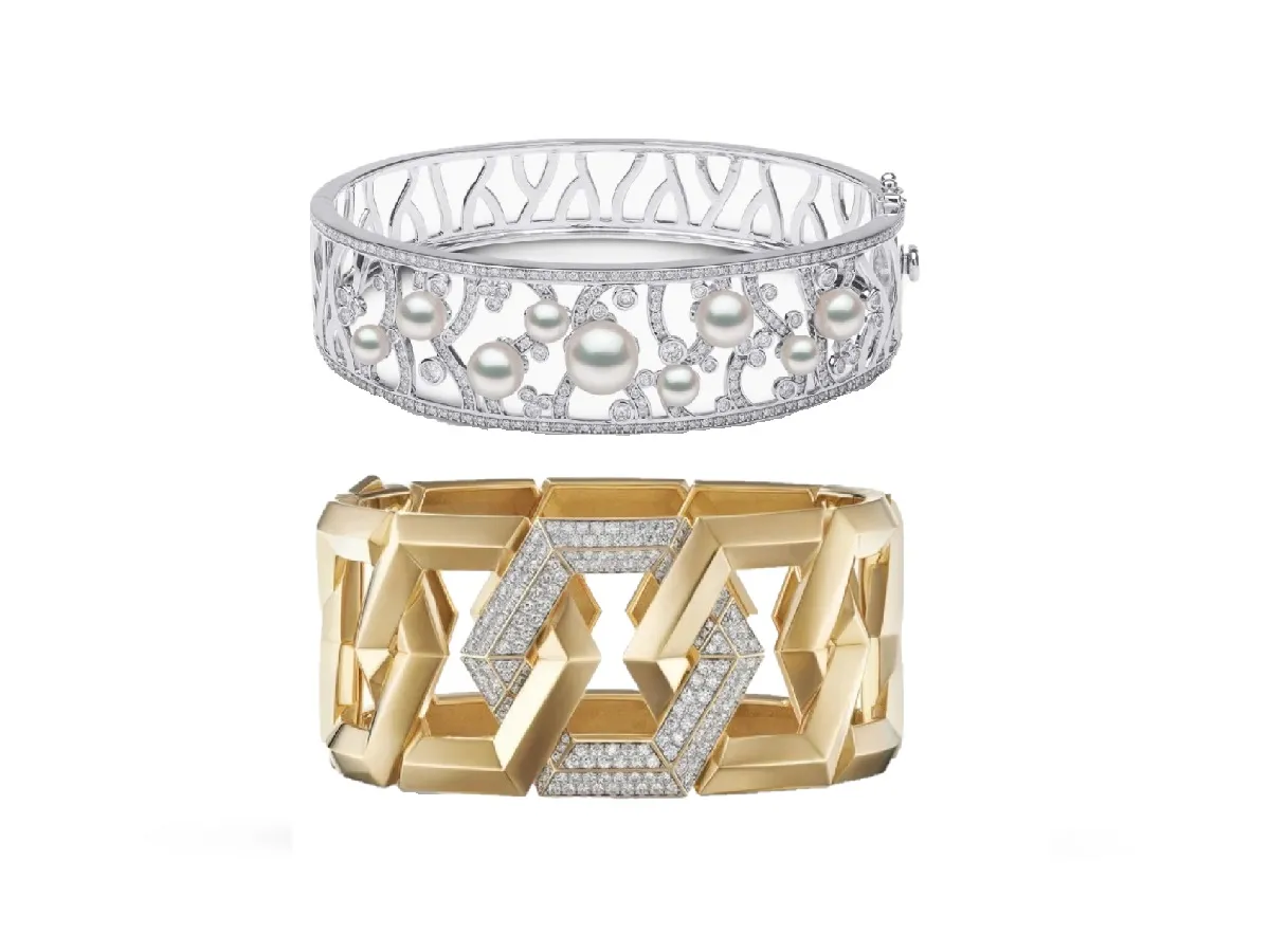 أساور من الزخارف الذهبية والأحجار الكريمة لإطلالة فاخرة لعروس 2023