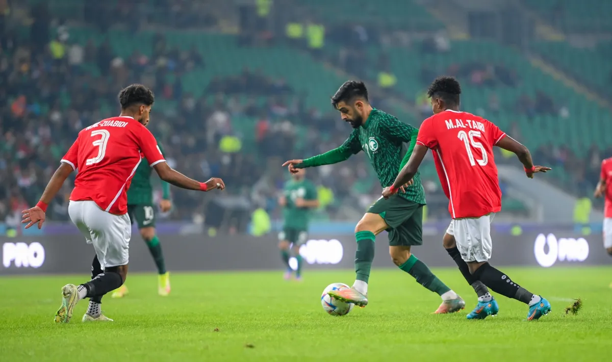 مباراة السعودية ضد اليمن في كأس الخليج 25 - الصورة من حساب المنتخب السعودي على تويتر