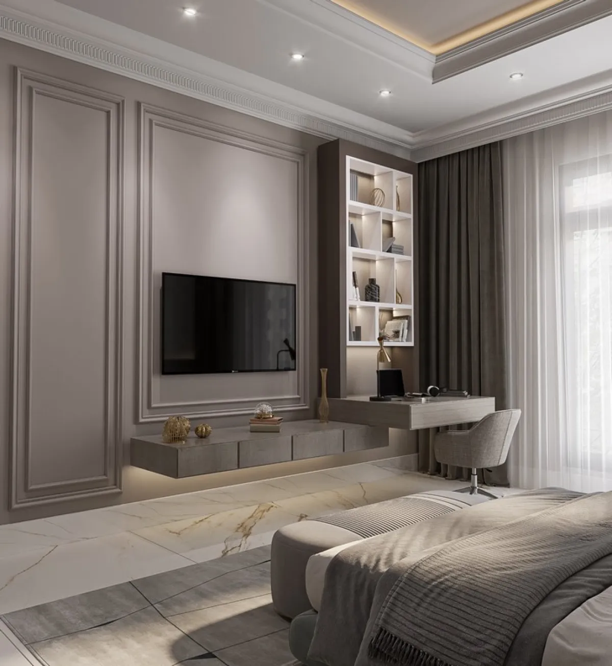 مكتب للعمل في غرفة النوم