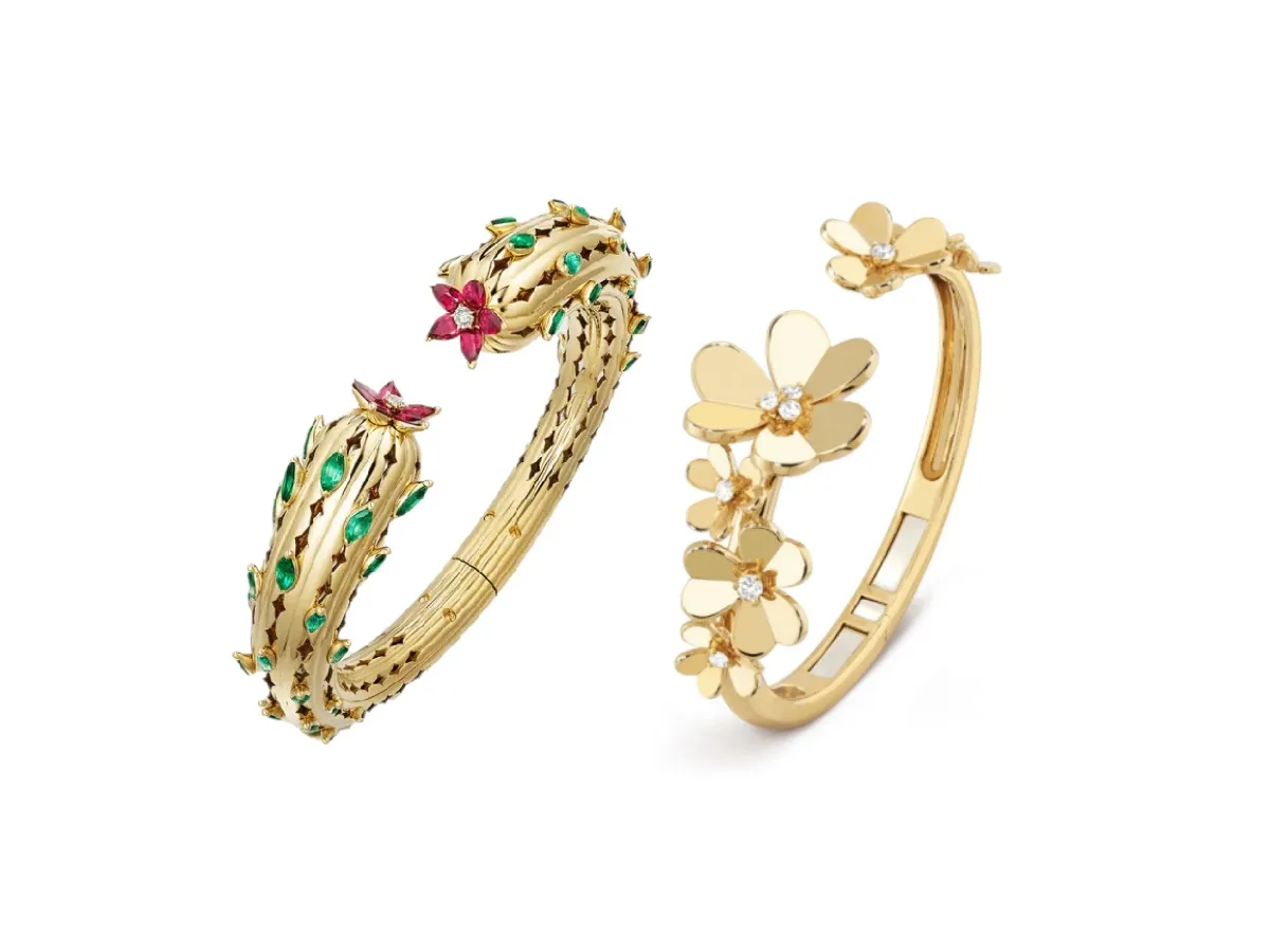 موديلات أساور ذهبية على شكل وردة