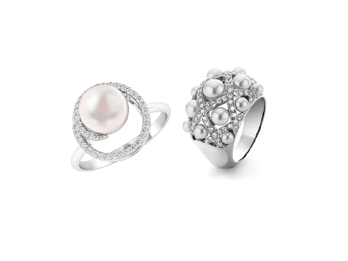 خواتم مرصعة باللؤلؤ لشتاء 2023