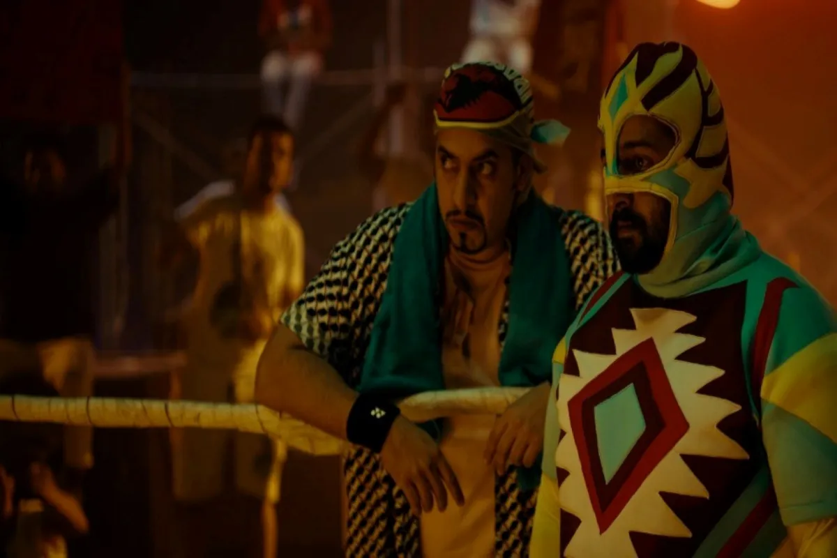 عبدالعزيز الشهري وابراهيم الخيرالله في سطار - الصورة من الفريق الإعلامي لأفلام الشميسي