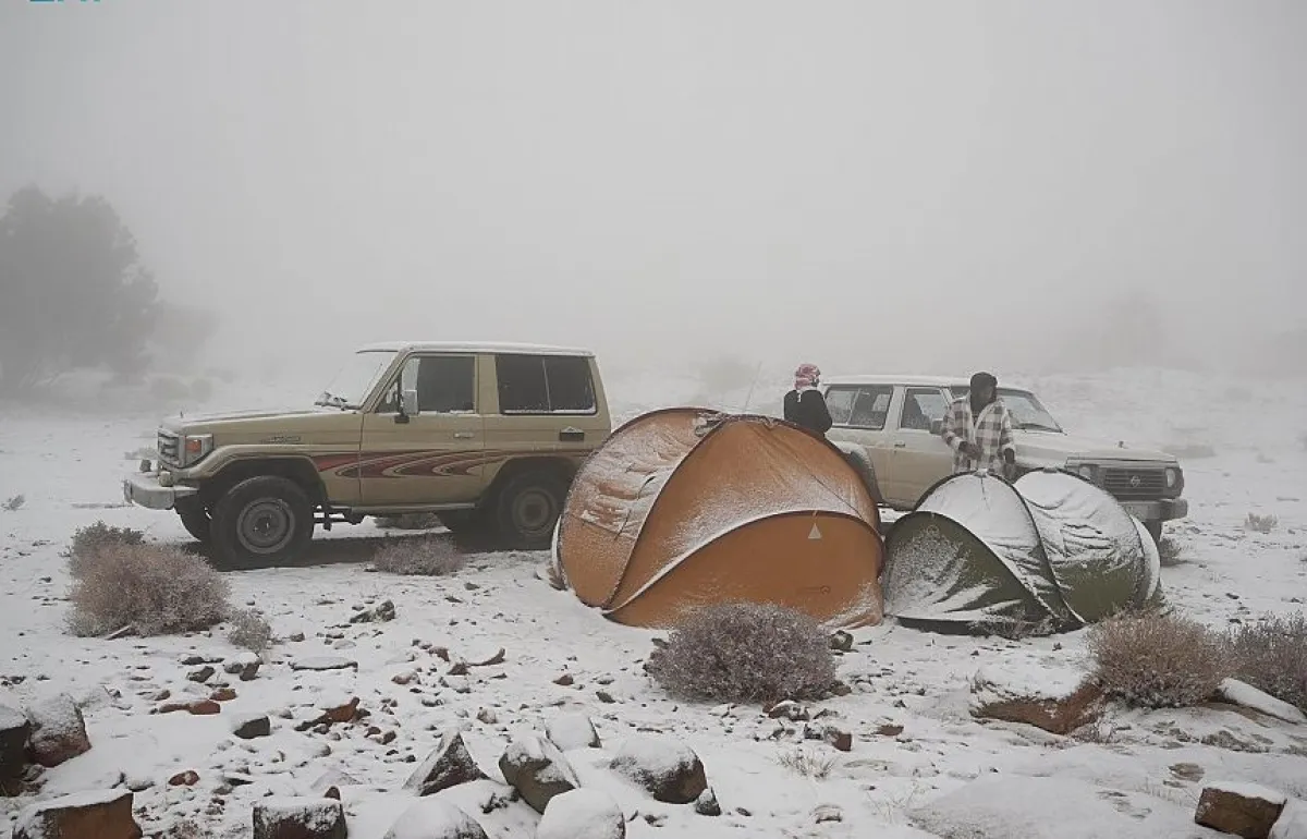 الثلوج في منطقة تبوك. الصورة من "واس"