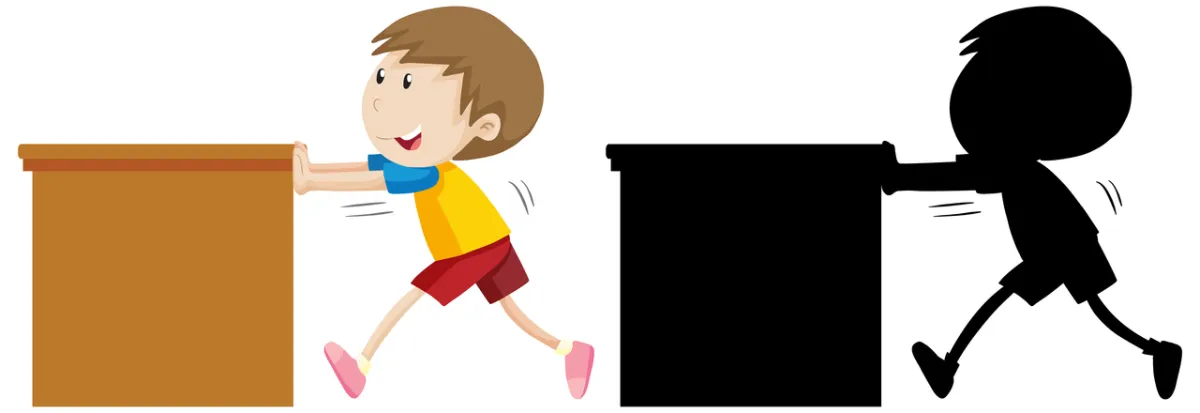 طفل يلعب بالمربع