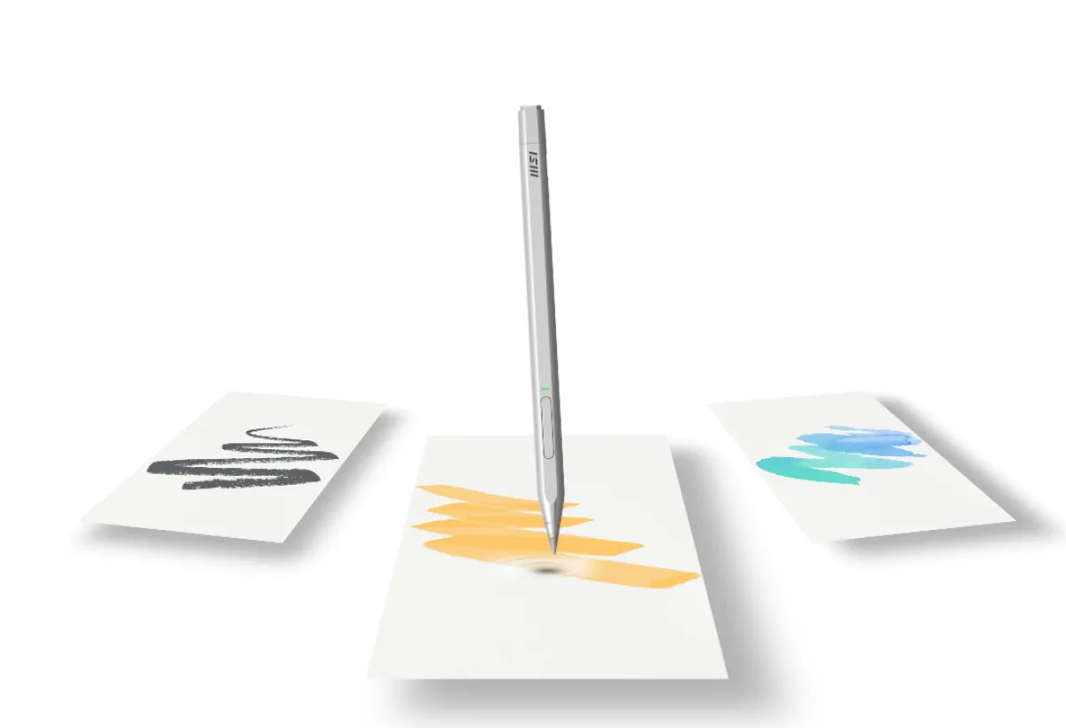 قلم رصاص فريد يكتب على الورق وشاشات الأجهزة - الصورة من موقع شركة msi