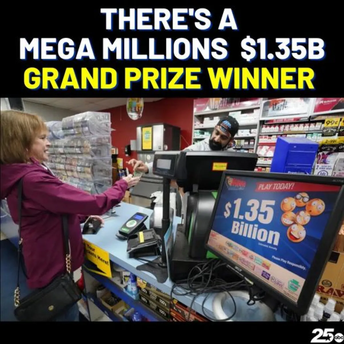 الجائزة الاكبر  لليانصيب   الامركي .السحب الاخير .  الصورة من موقع شركة الالعاب MEGA MILLIONSعلى  الفيسبوك