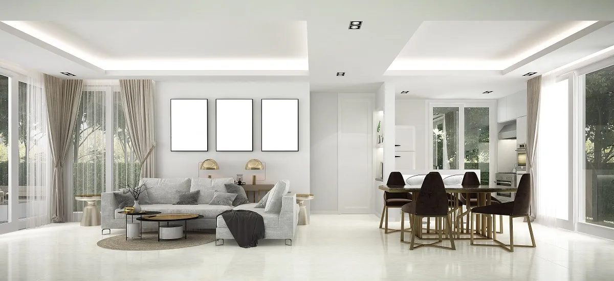 نموذج عن الديكورات الجبس في الصالة "المودرن"