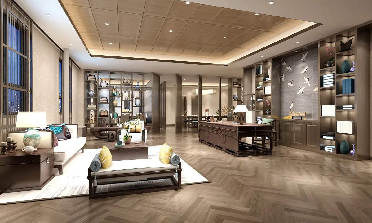 الخشب يشارك الجبس في تصميم السقف