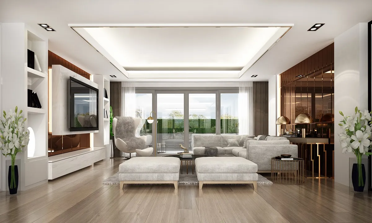 أعمال الجبس تنفذ على هيئة صناديق (بوكسات) منخفضة قليلاً عن السقف