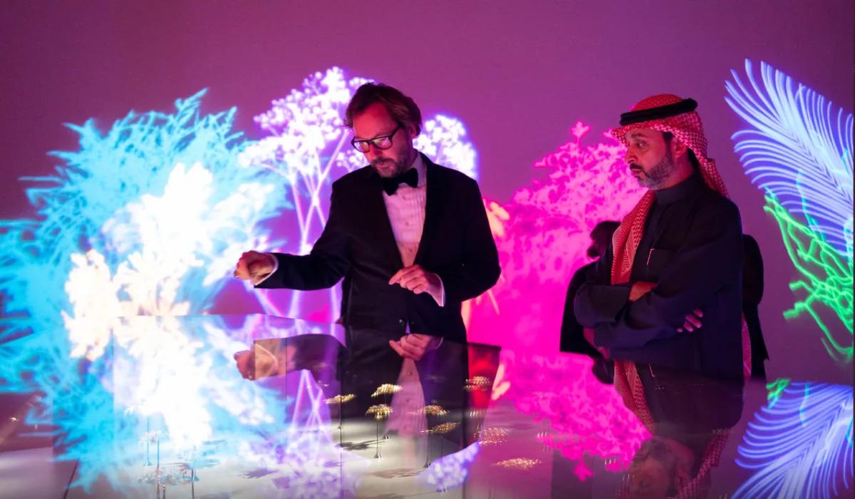 افتتاح معرض "الزمن، الطبيعة، الحب" برعاية وزير الثقافة السعودي في المتحف الوطني - الصورة من حساب المتحف الوطني السعودي على تويتر