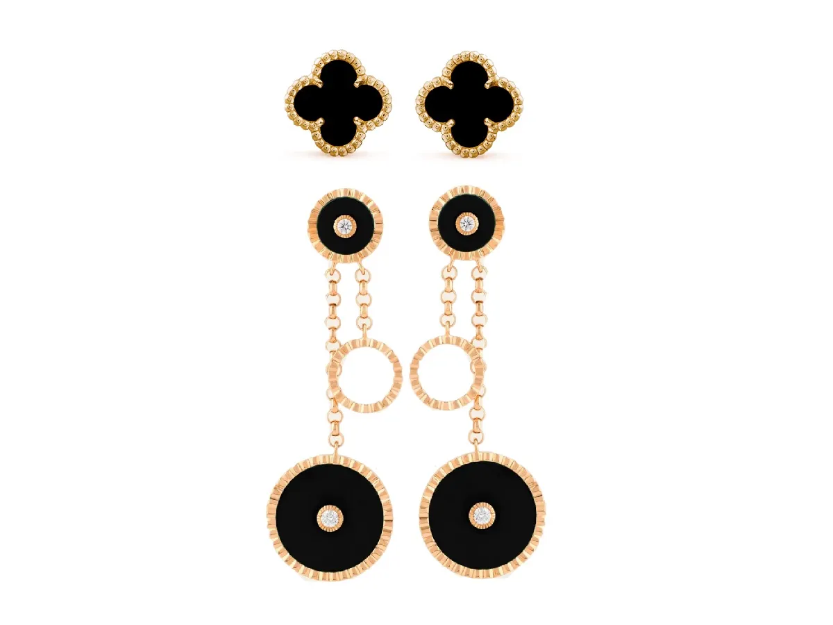 موديلات أقراط ذهب سوداء لإطلالة ساحرة