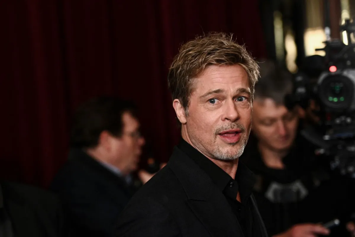 US actor Brad Pitt looks on ahead of the French Premiere of 'Babylon', at le Grand Rex, in Paris, on January 14, 2023. Christophe ARCHAMBAULT / AFP