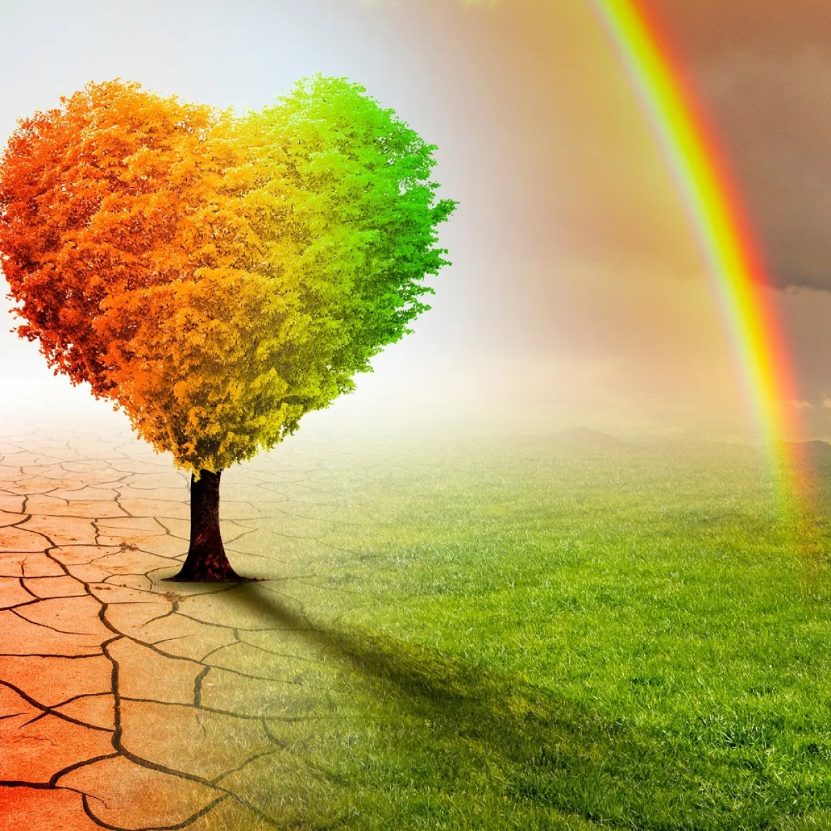 صورة لقوس قزح بعد الأمطار والعواصف