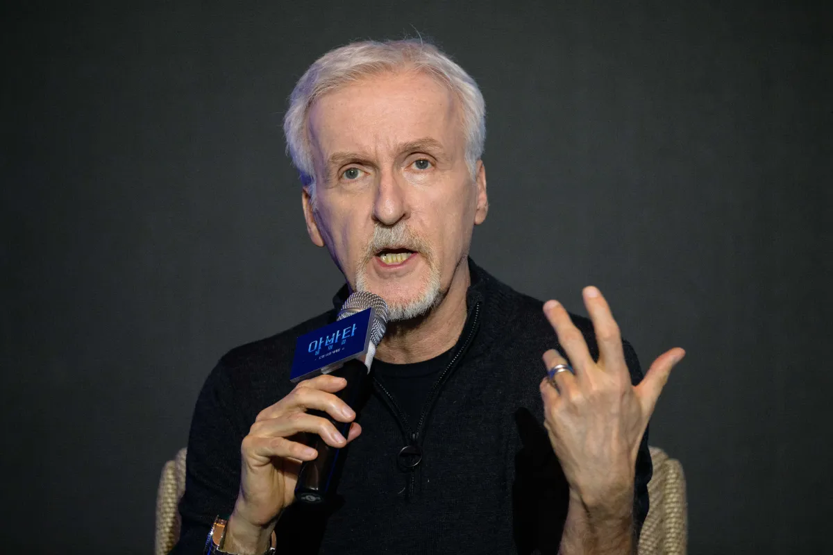 Canadian filmmaker James Cameron speaks during a press conference to promote his new film Avatar: The Way of Water in Seoul on December 9, 2022. Anthony WALLACE / AFP