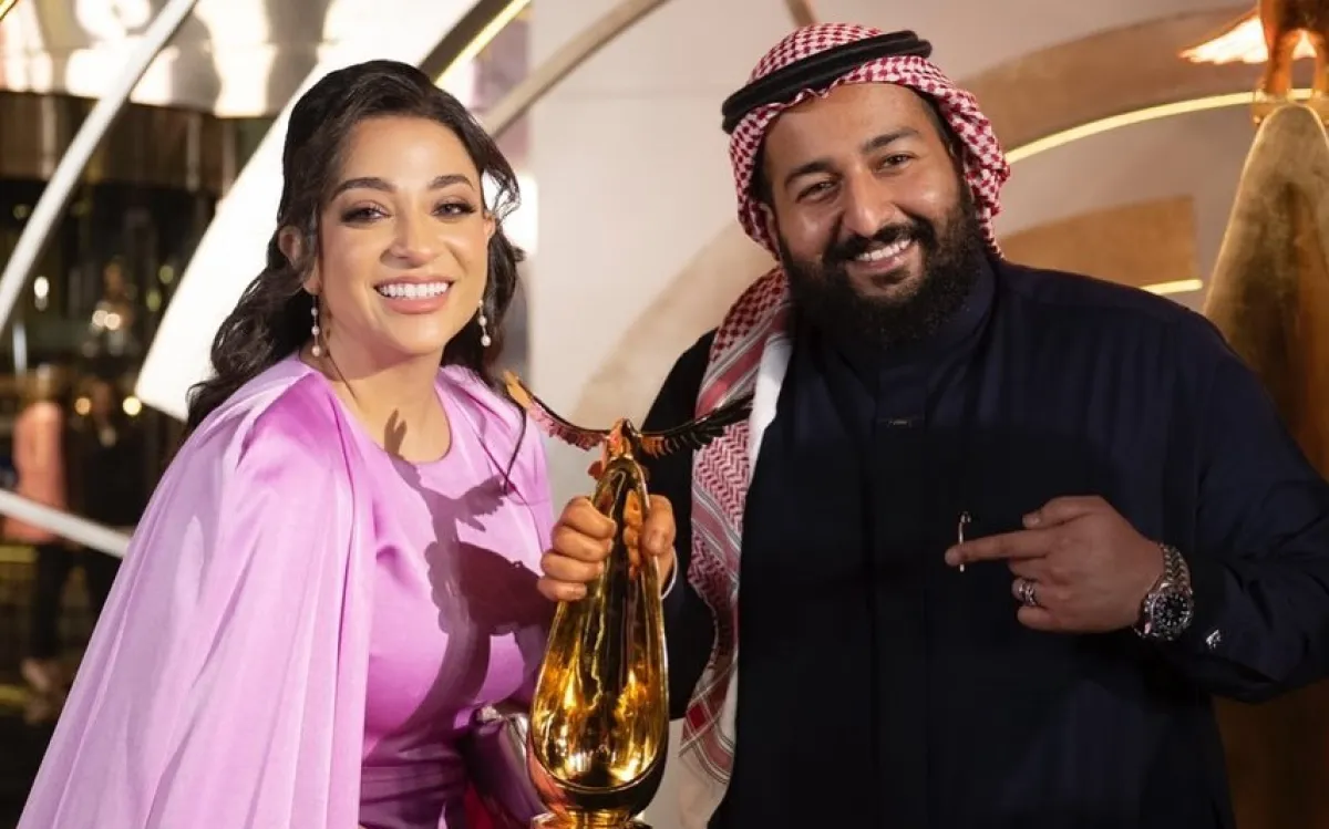 خيرية أبو لبن برفقة إبراهيم حجاج - في حفل صورة من صفحتها على انستغرام