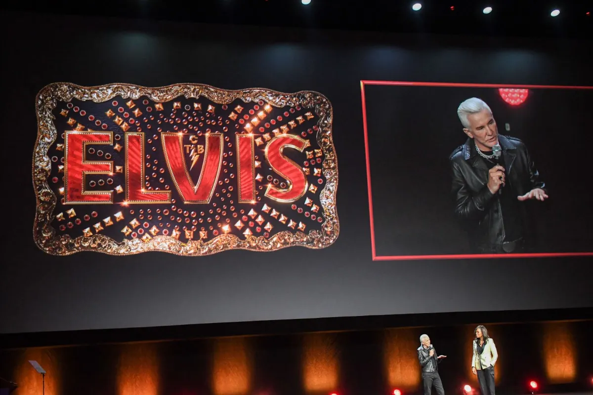 Australian director Baz Luhrmann speaks onstage during the Warner Bros. Pictures "The Big Picture" presentation during CinemaCon 2022 at Caesars Palace on April 26, 2022 in Las Vegas, Nevada. VALERIE MACON / AFP
