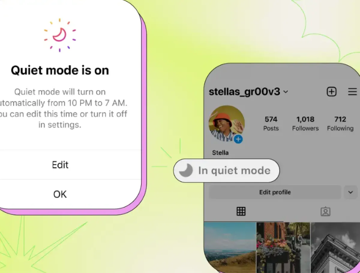 كيف تستخدم ميزة الوضع الهادئ على إنستغرام- الصورة من موقع later.com