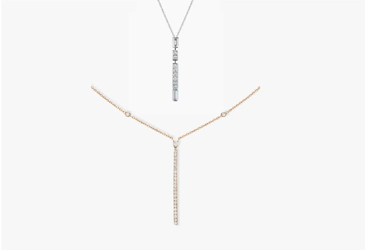 سلاسل ألماس على شكل حرف Y لمظهر عصري في إطلالات النهار