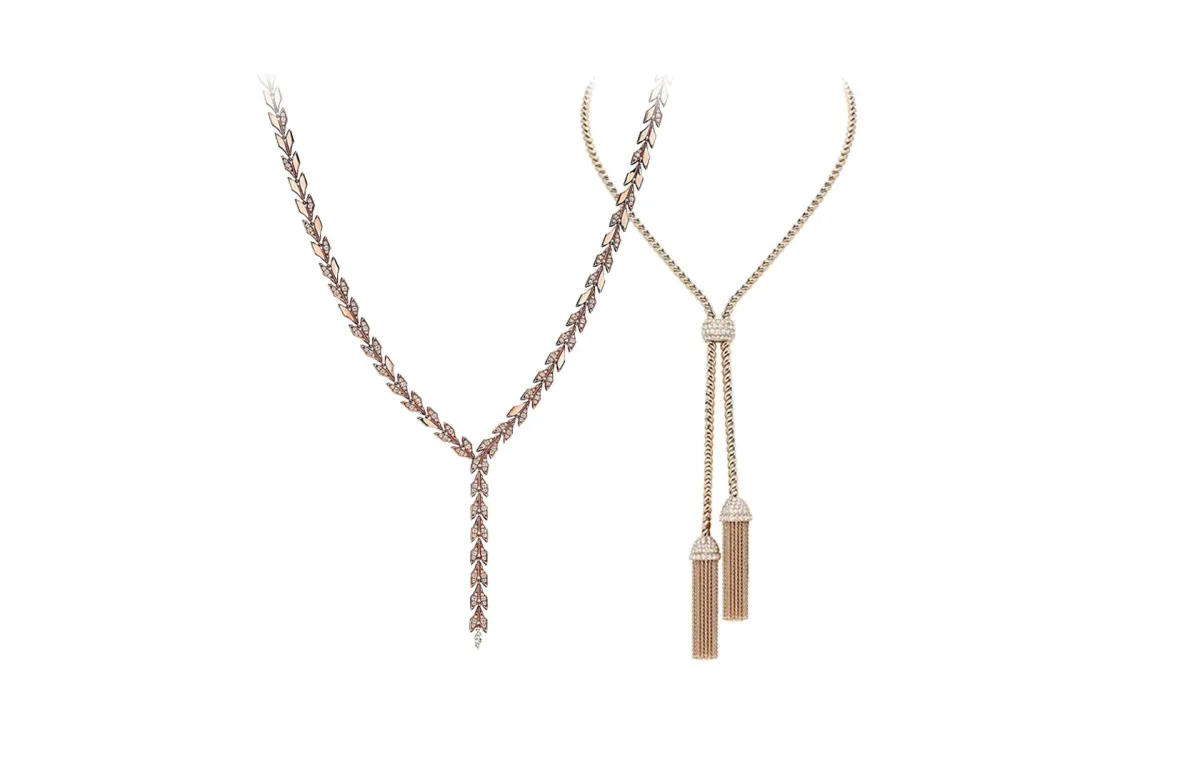 قلادات Lariat بتصاميم عصرية لإطلالة تخطف العيون لعروس 2023