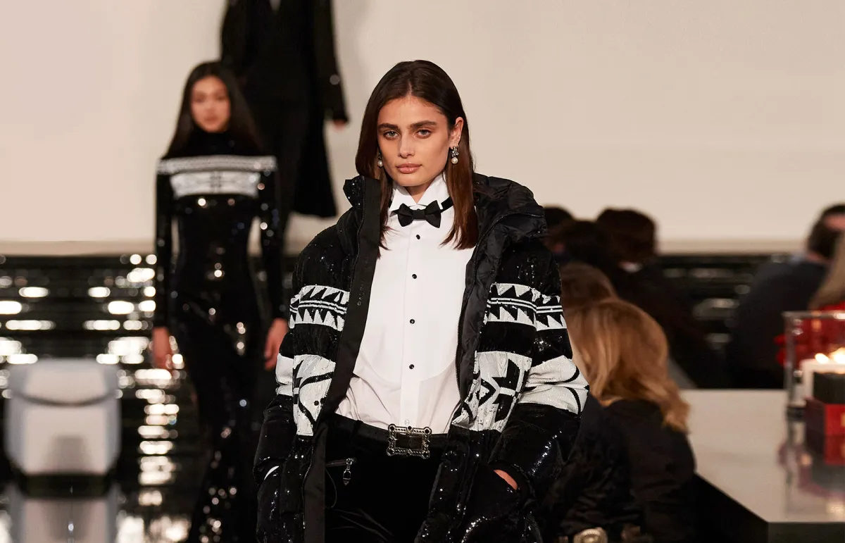 معطف باللونين الأسود والأبيض من رالف لورين Ralph Lauren