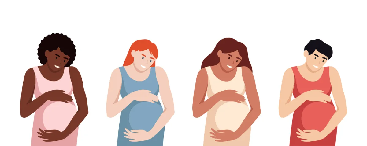 صورة لحوامل من بشرات مختلفة