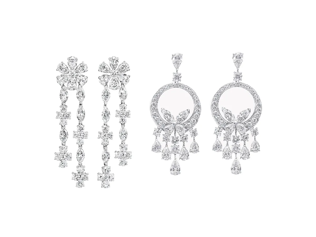 أقراط شاندلير فاخرة مرصعة بأحجار الألماس