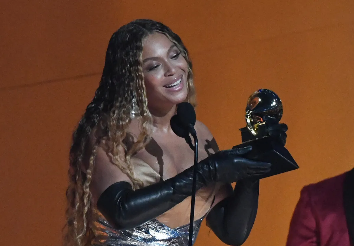Beyonce accepts the award for Best Dance/Electronic Music Album for "Renaissance." during the 65th Annual Grammy Awards at the Crypto.com Arena in Los Angeles on February 5, 2023.