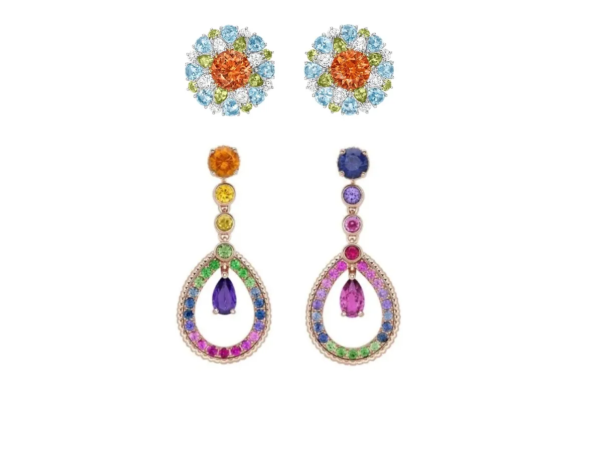 موديلات أقراط ذهب ملونة لإطلالة عصرية جذابة في 2023