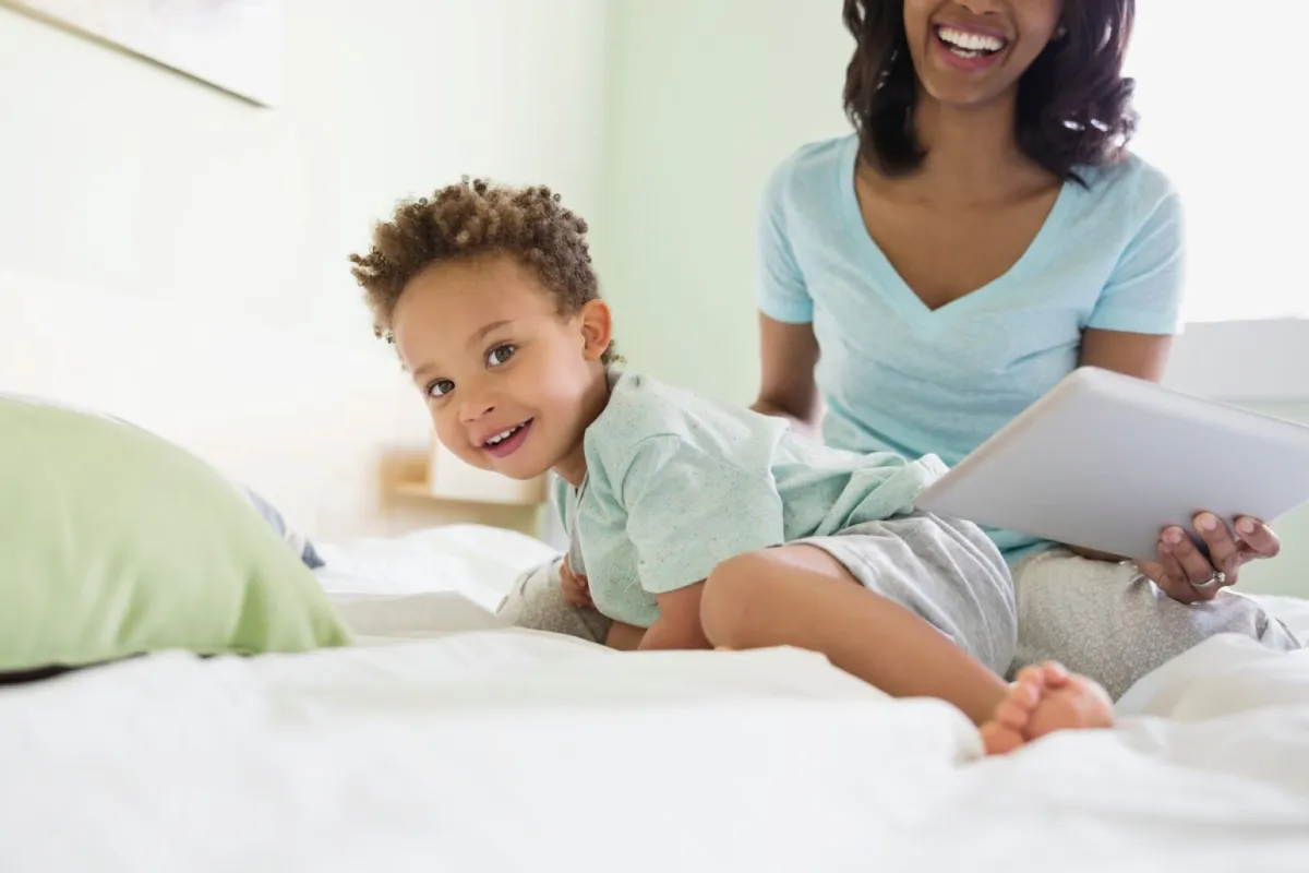 صورة لطفل قبل النوم