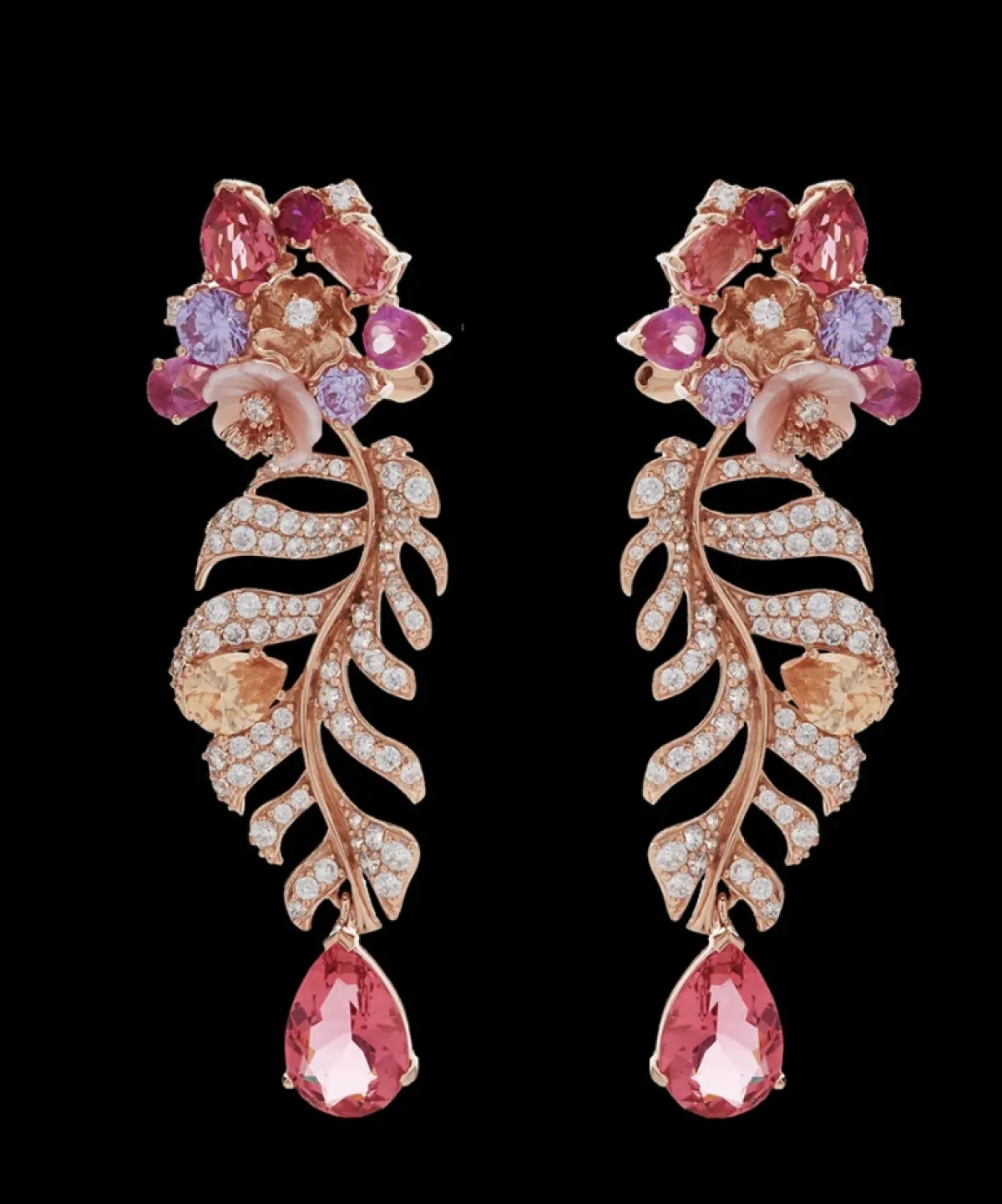 اقراط النخيل بادبارادشا من Anbelachan