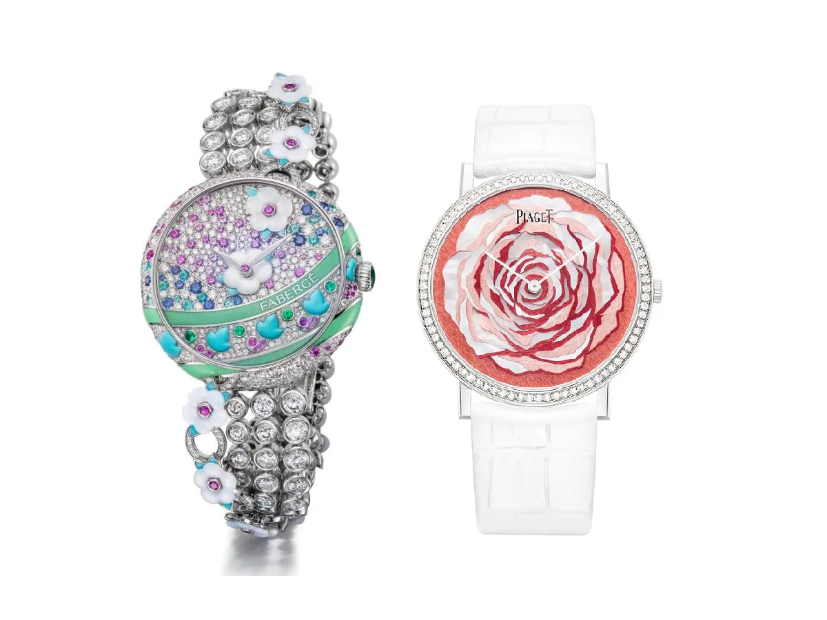 ساعات نسائية مزينة بالورود لشتاء 2023