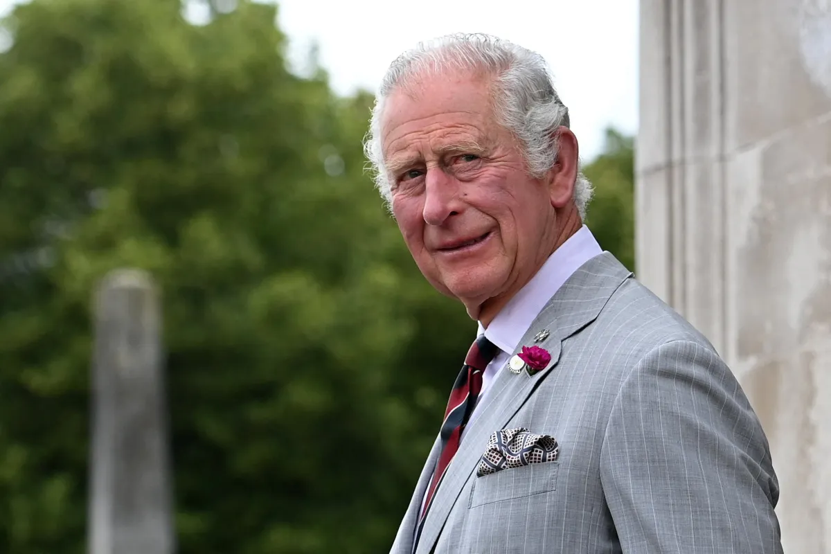 Britain's Prince Charles, Prince of Wales watches a parade by members of the 1st The Queen's Dragoon Guards at City Hall in Cardiff on July 5, 2022. Ashley Crowden / AFP / POOL