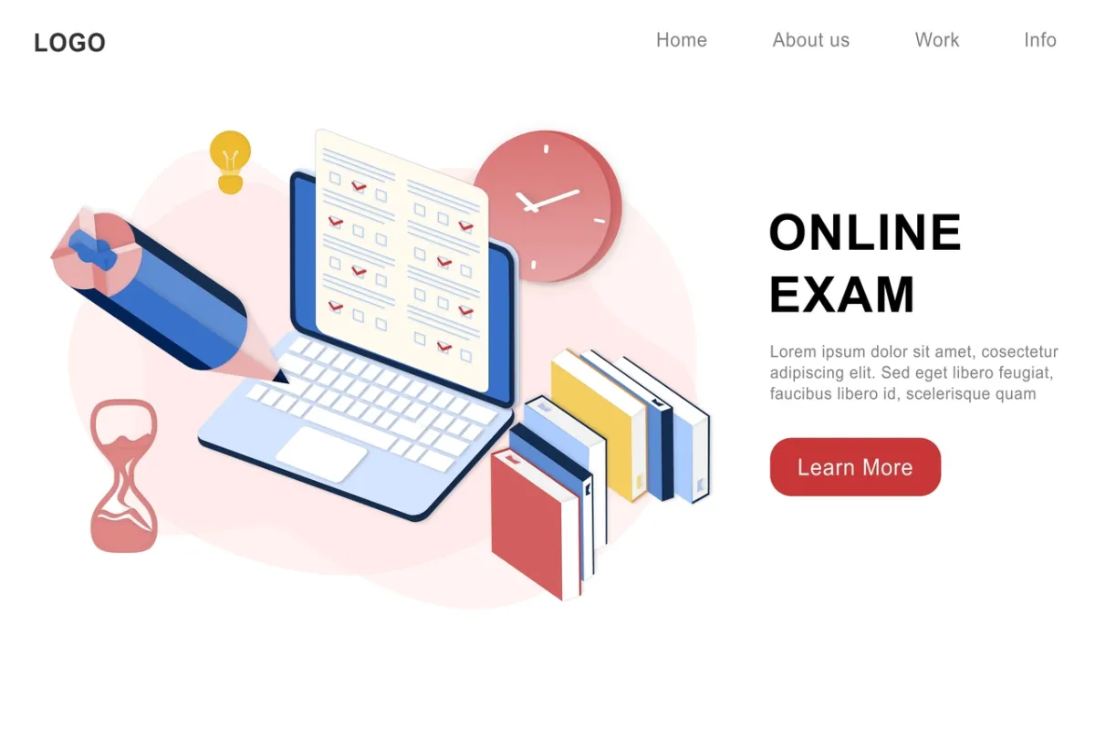 صورة للامتحان عبر الكمبيوتر