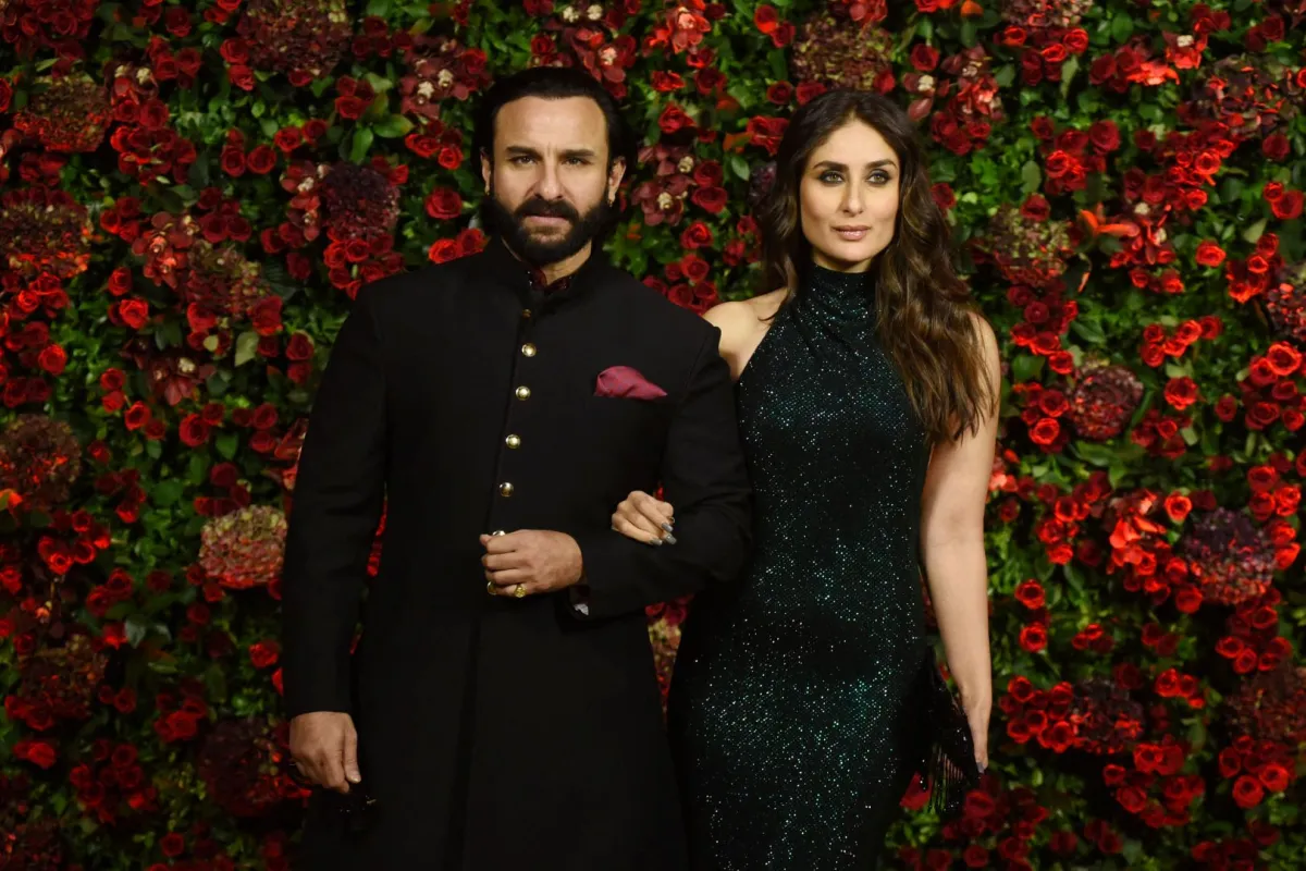 Saif Ali Khan (L) and Kareena Kapoor Khan (R)  in Mumbai late on December 1, 2018. AFP