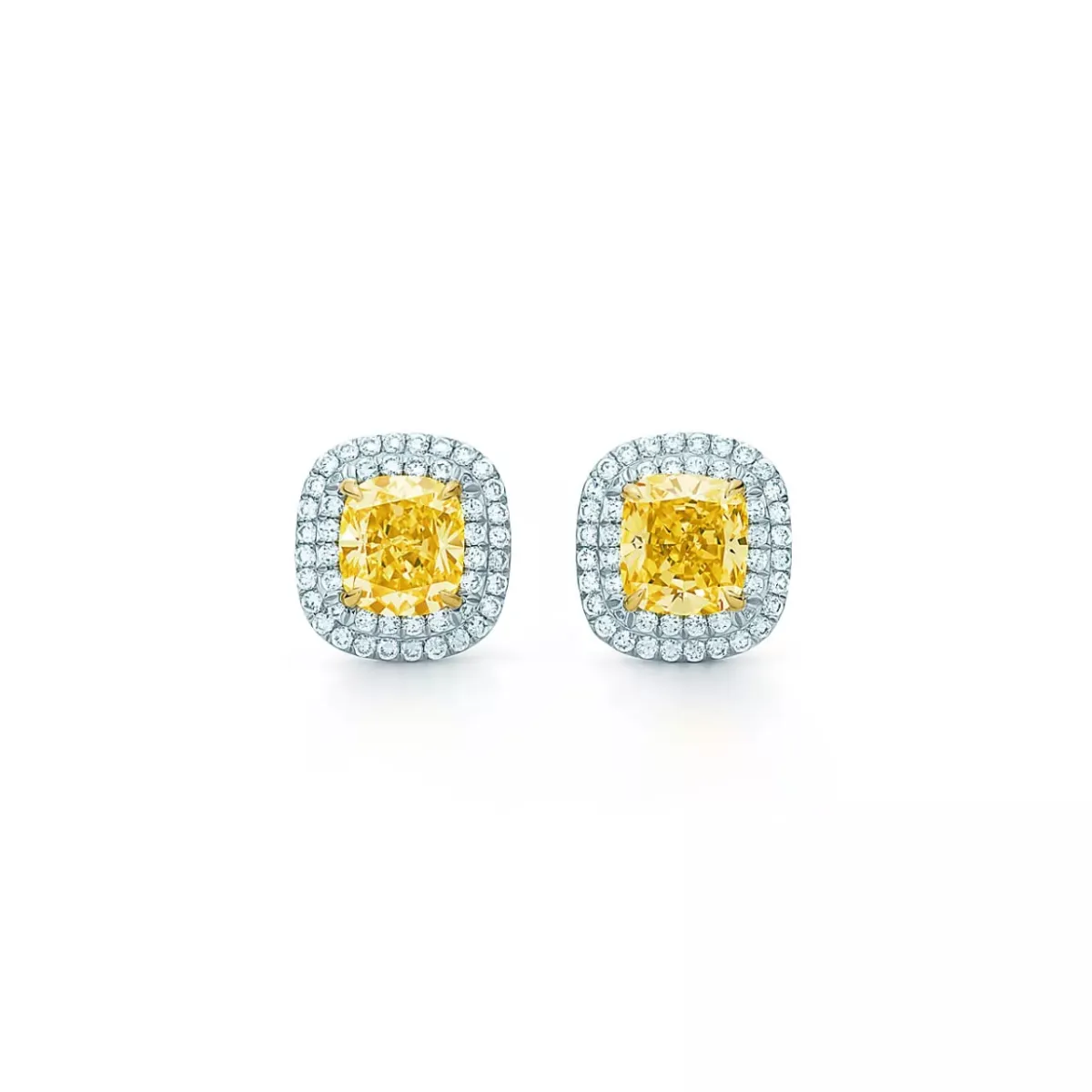 أقراط بالماس الأصفر والأبيض من تيفاني آند كو Tiffany&Co 