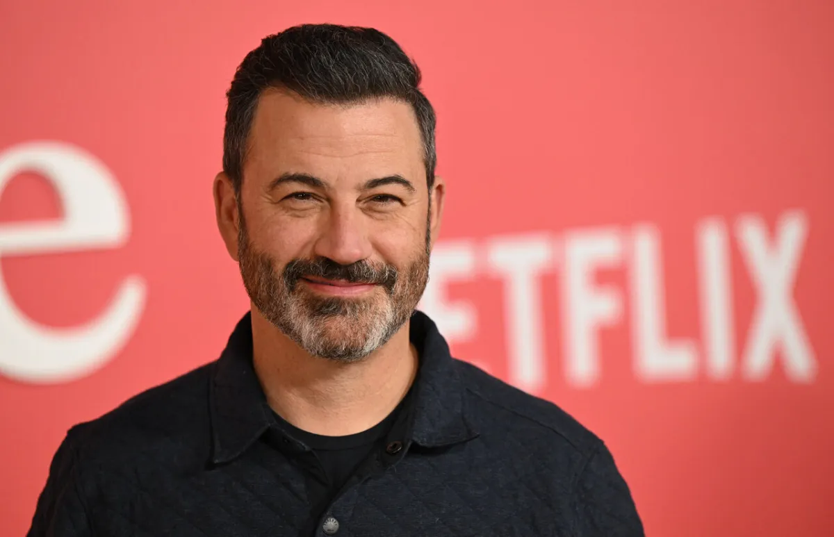 Jimmy Kimmel arrives for the world premiere of "Your Place or Mine" at the Regency Village Theater in Los Angeles, California, on February 2, 2023. Patrick T. Fallon / AFP