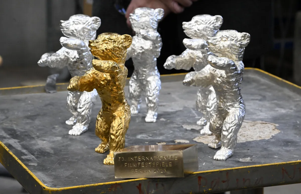 Berlinale Bear trophies of the upcoming 73nd International Film Festival Berlinale are pictured as they are produced at the Noack foundry in Berlin, on January 24, 2023 Tobias SCHWARZ / AFP