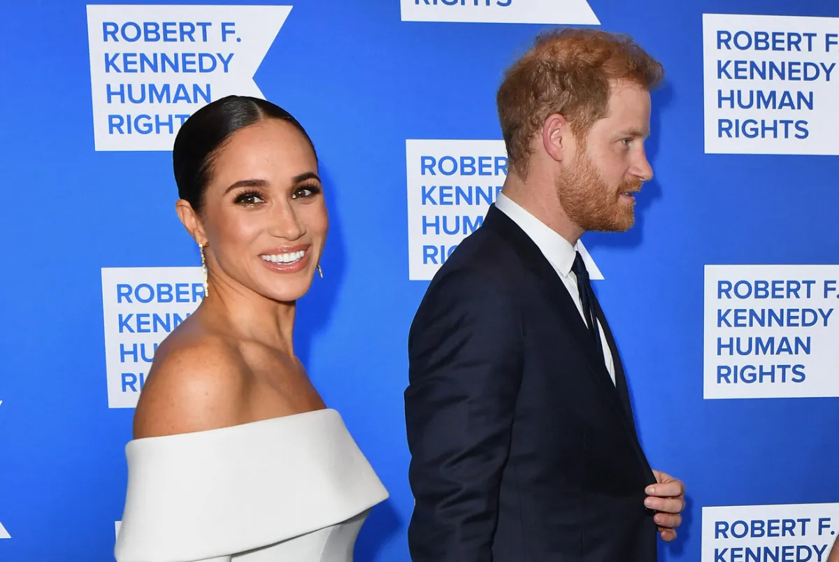 Prince Harry and Meghan arrive at the 2022 Robert F. Kennedy Human Rights Ripple of Hope Award Gala at the Hilton Midtown in New York on December 6, 2022. ANGELA WEISS / AFP