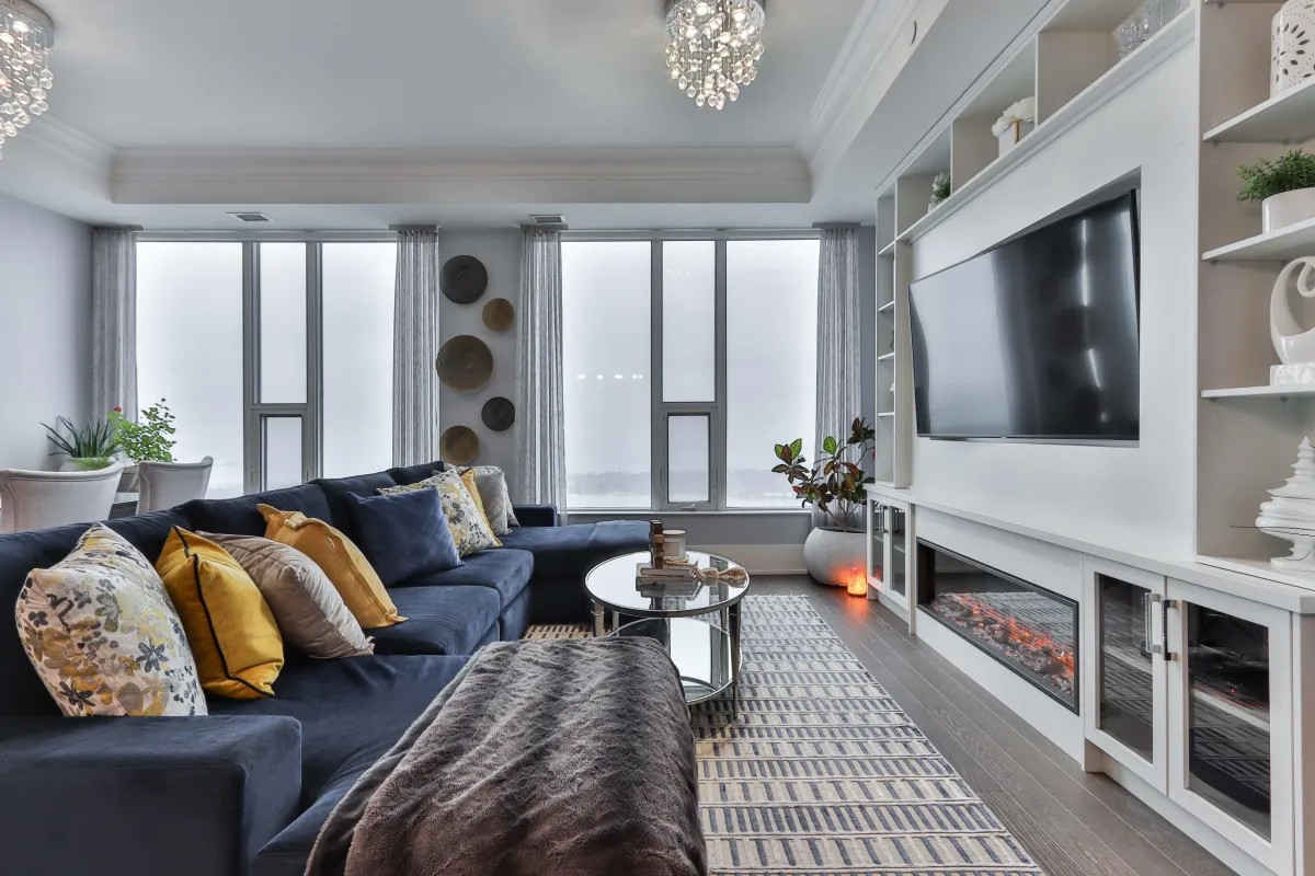 غرفة الجلوس الضيقة المودرن 