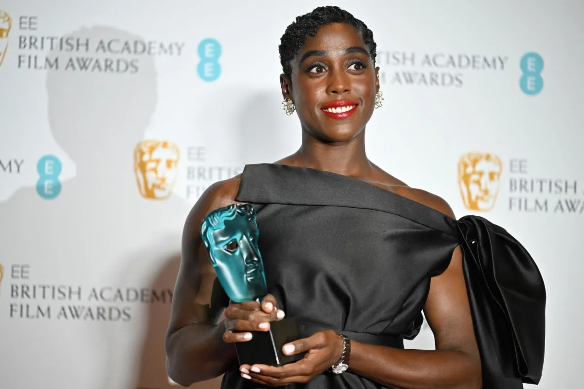 British actress Lashana Lynch at the BAFTA British Academy Film Awards at the Royal Albert Hall in London on March 13, 2022. Ben Stansall / AFP
